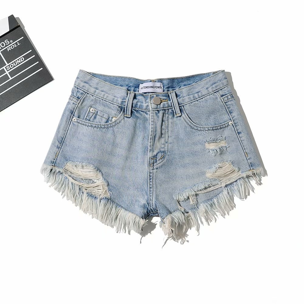 custom womens denim shorts