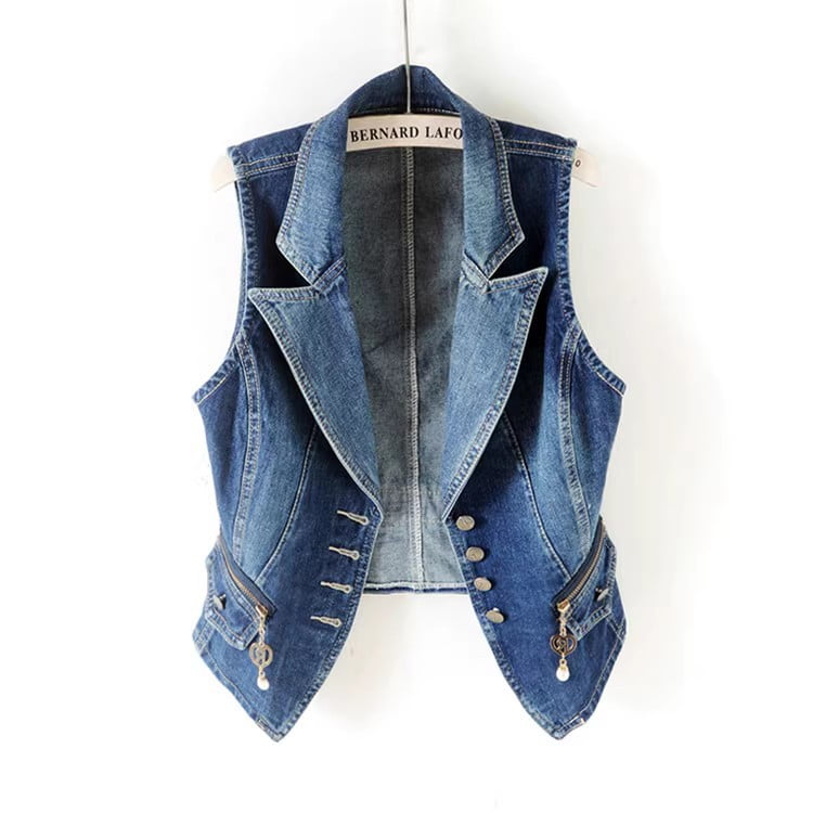 custom womens jean vest