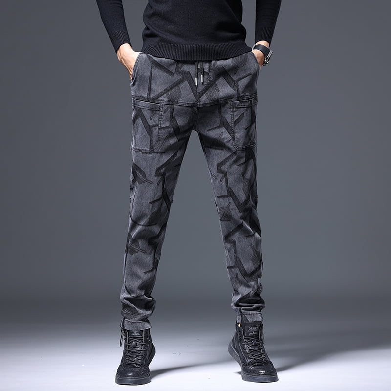 custom jacquard mens straight leg jeans