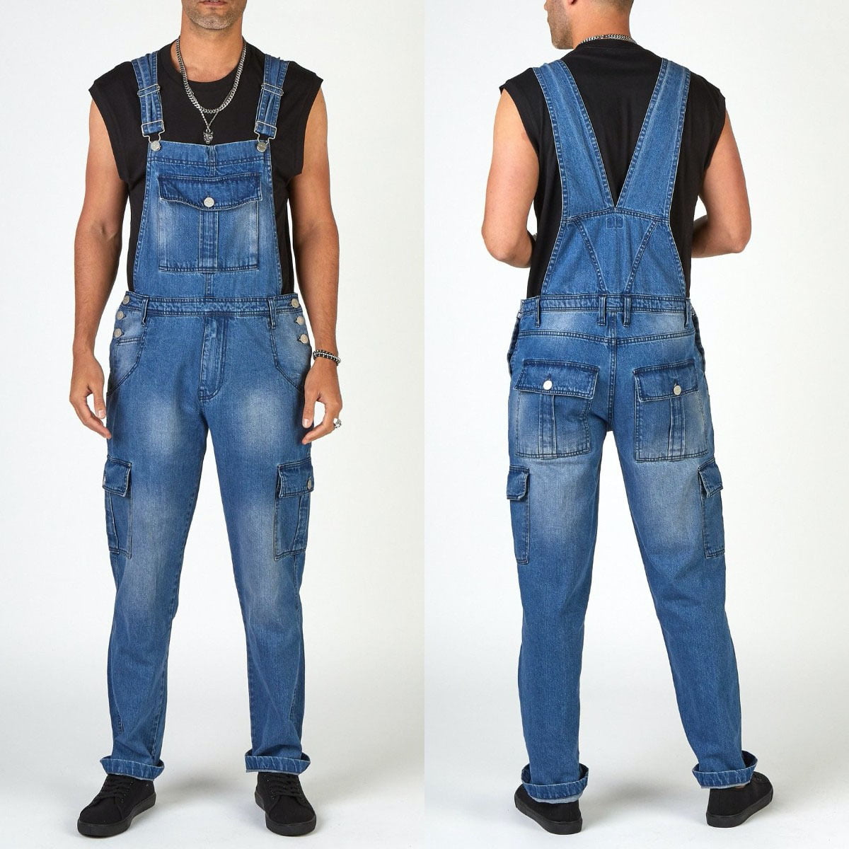 custom mens denim overalls