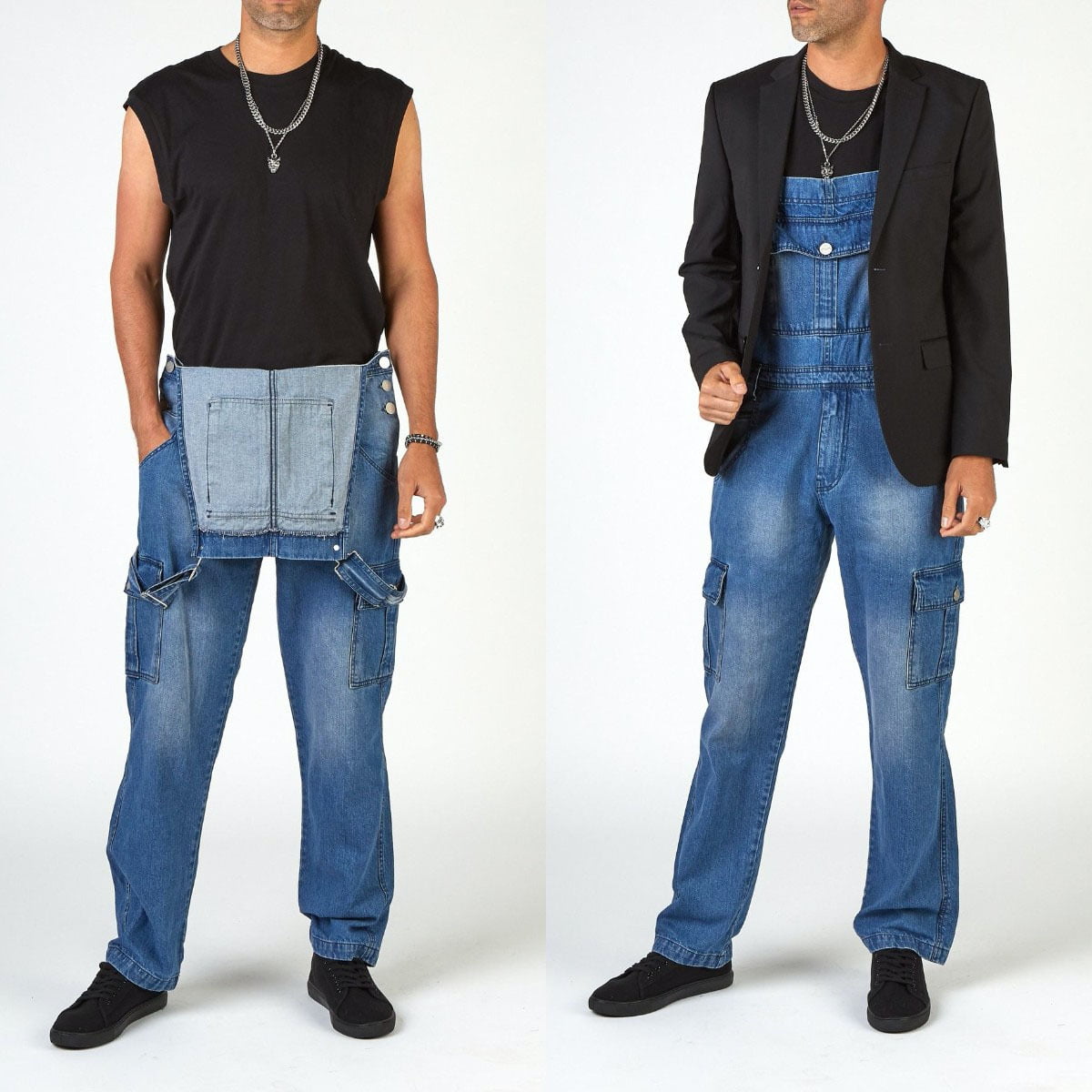 custom mens denim overalls