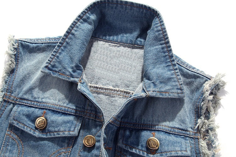 custom denim vest mens