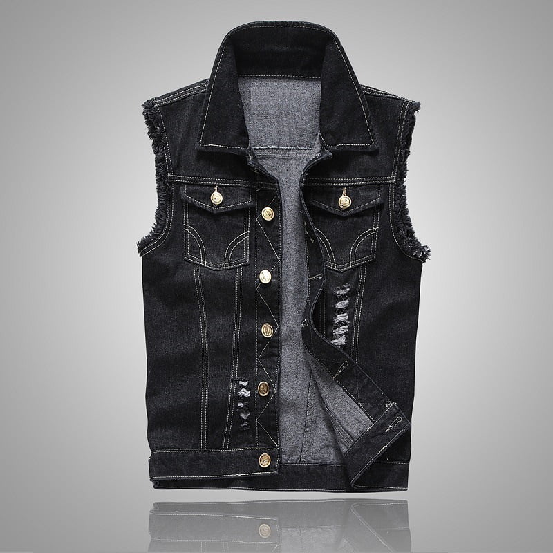 custom denim vests men