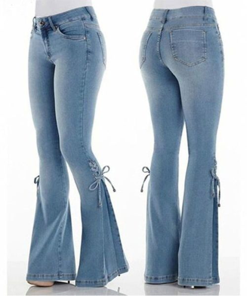 custom flared denim jeans